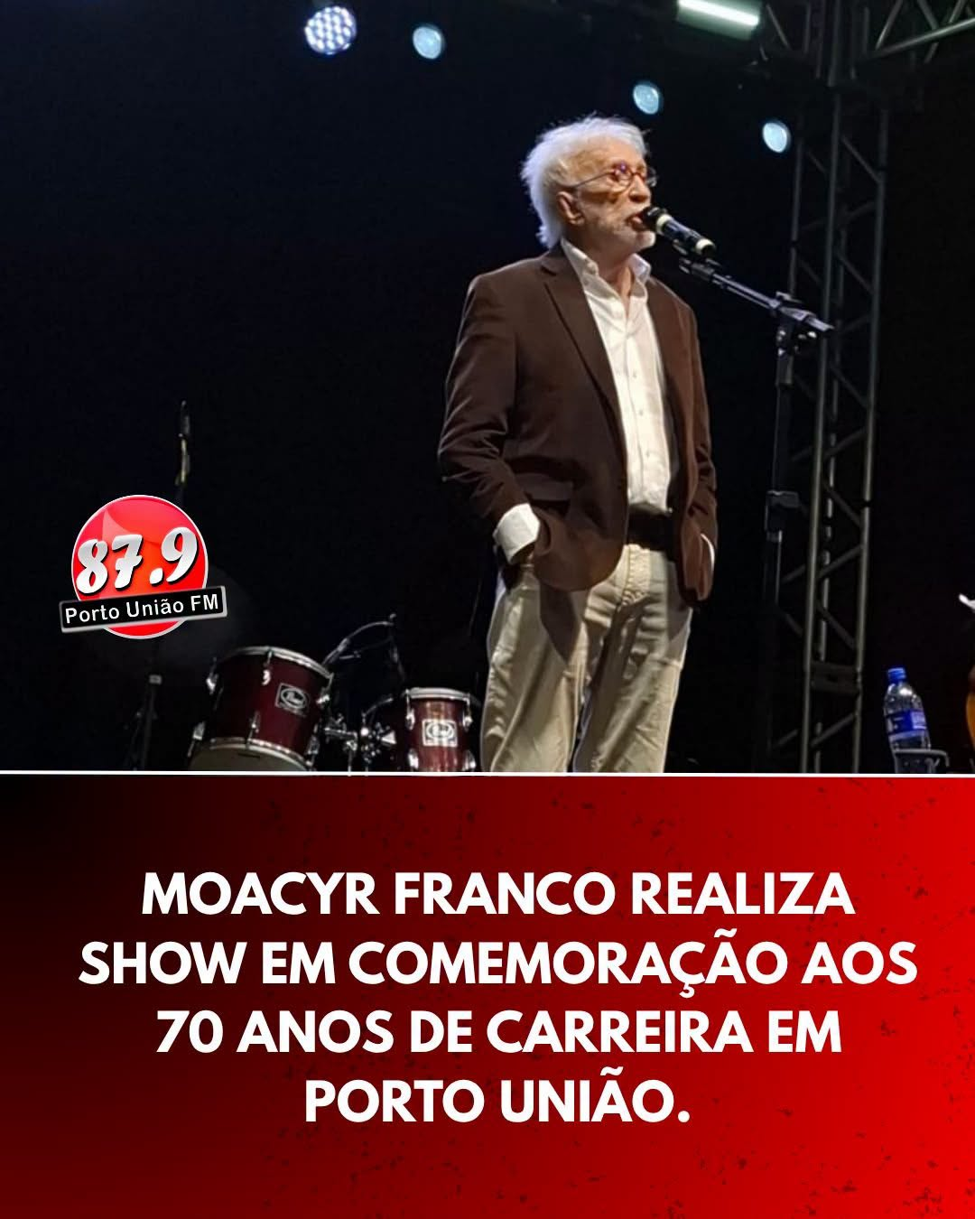 Moacyr Franco emociona o público em show comemorativo de 70 anos de carreira em Porto União