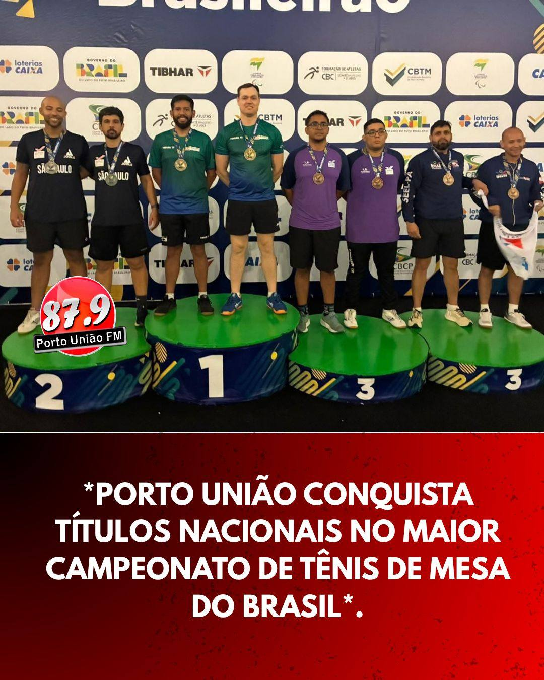 Porto União conquista títulos nacionais no maior campeonato de tênis de mesa do Brasil