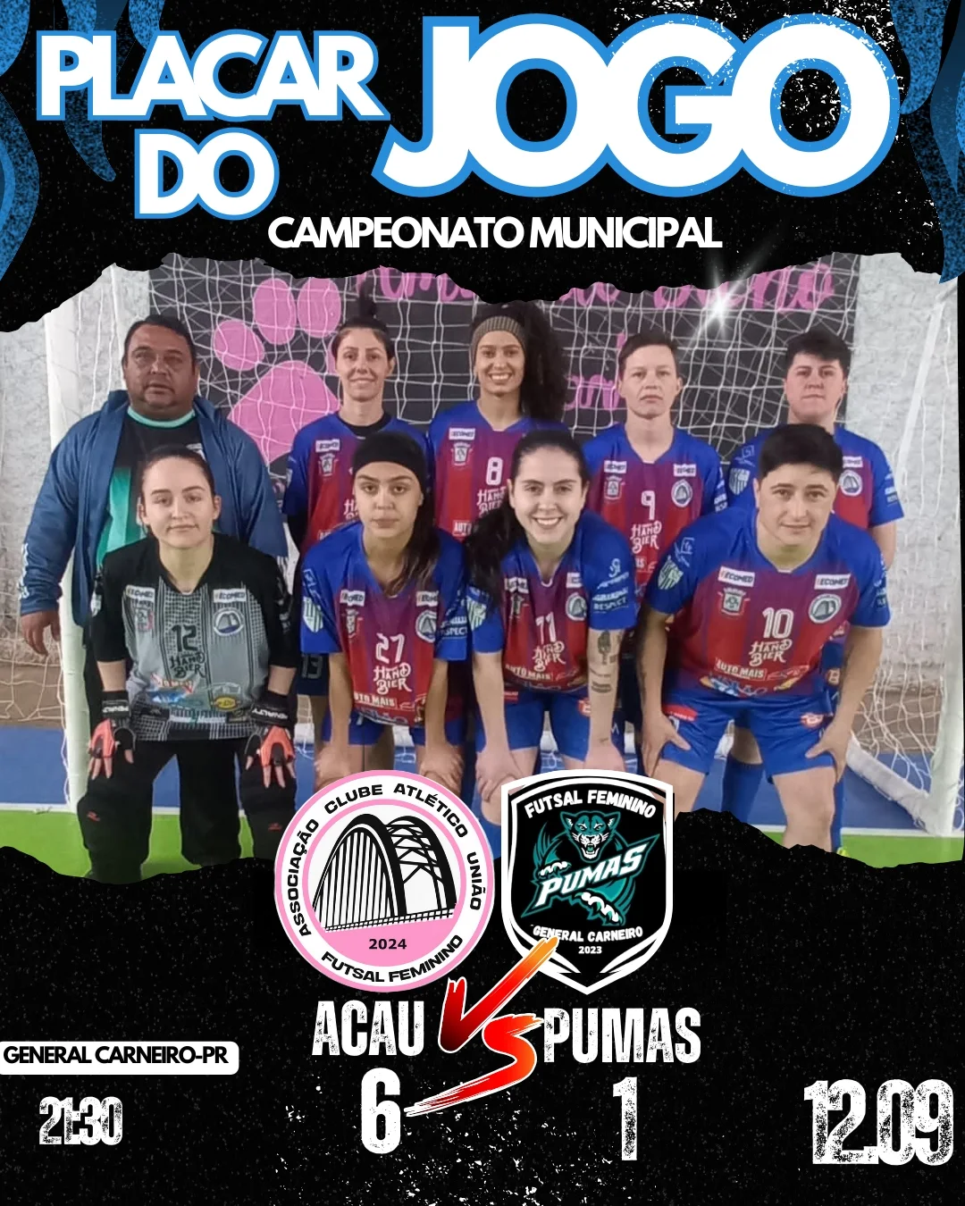 Acau Futsal Feminino avança para as semifinais após goleada
