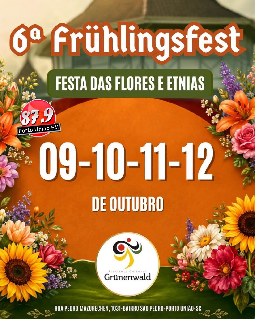 Porto União recebe a 6ª Frühlingsfest, a tradicional Festa das Flores e Etnias, em outubro