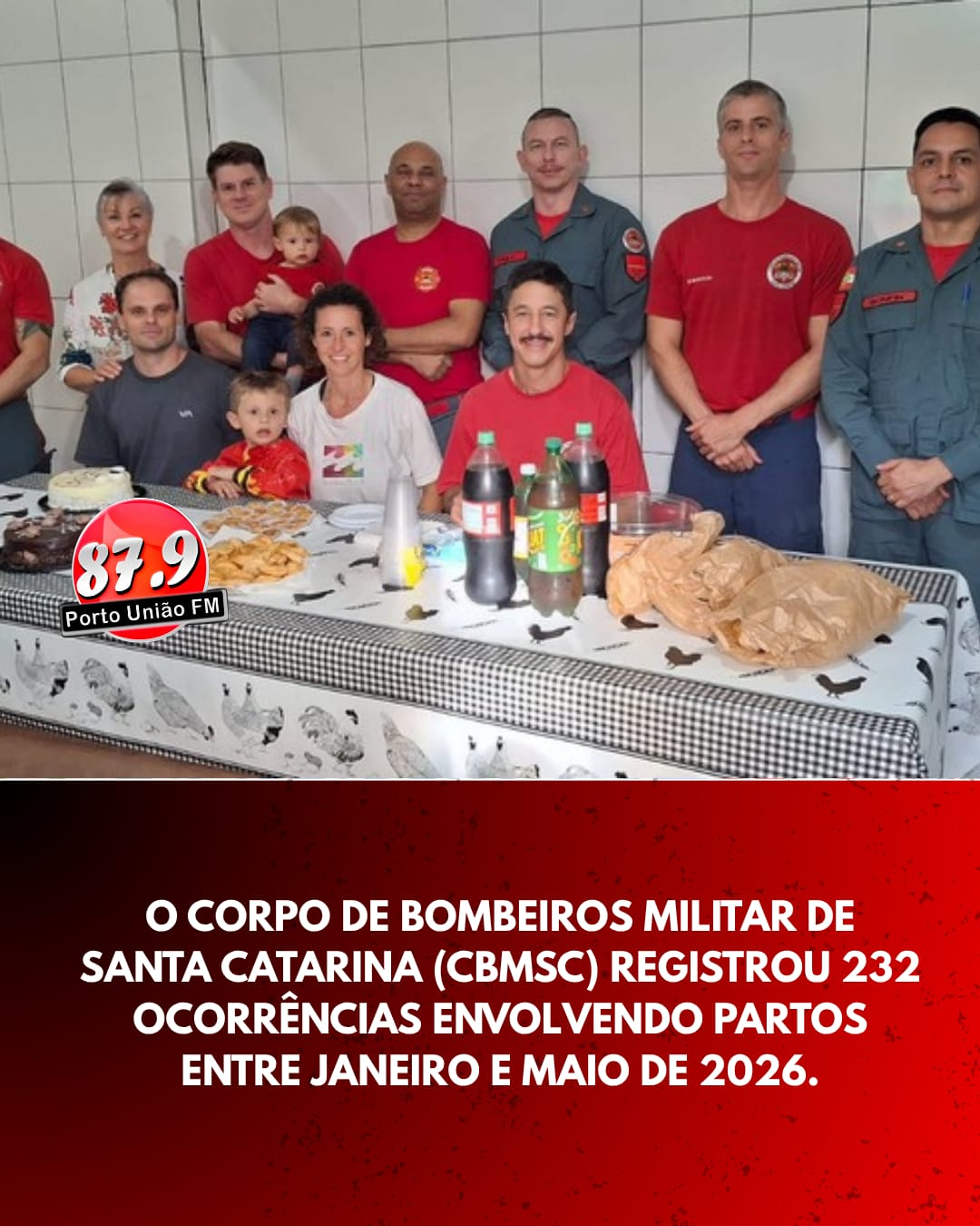 O Corpo de Bombeiros Militar de Santa Catarina (CBMSC) registrou 232 ocorrências envolvendo partos entre janeiro e maio de 2026.