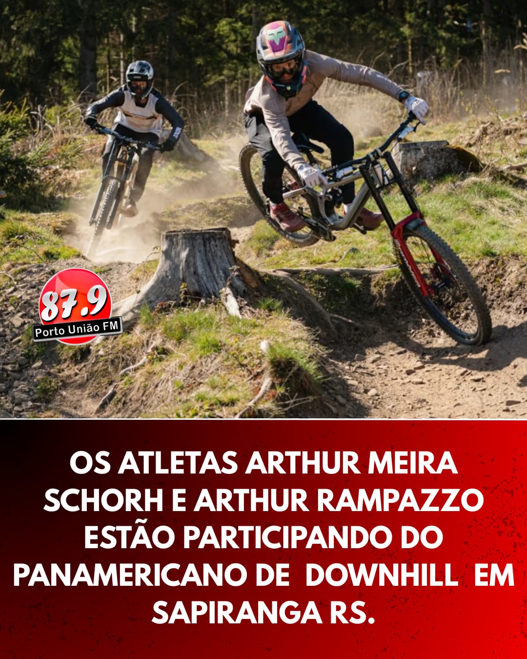 Os atletas Arthur Meira Schorh e Arthur Rampazzo estão participando do PANAMERICANO DE  DOWNHILL  em Sapiranga RS.