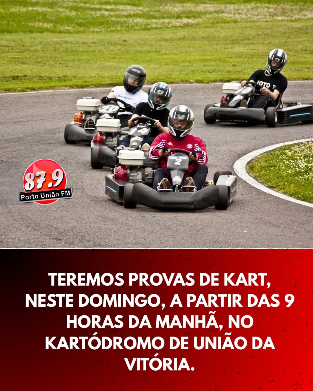 Teremos provas de Kart, neste domingo, a partir das 9 horas da manhã, no kartódromo de União da Vitória.