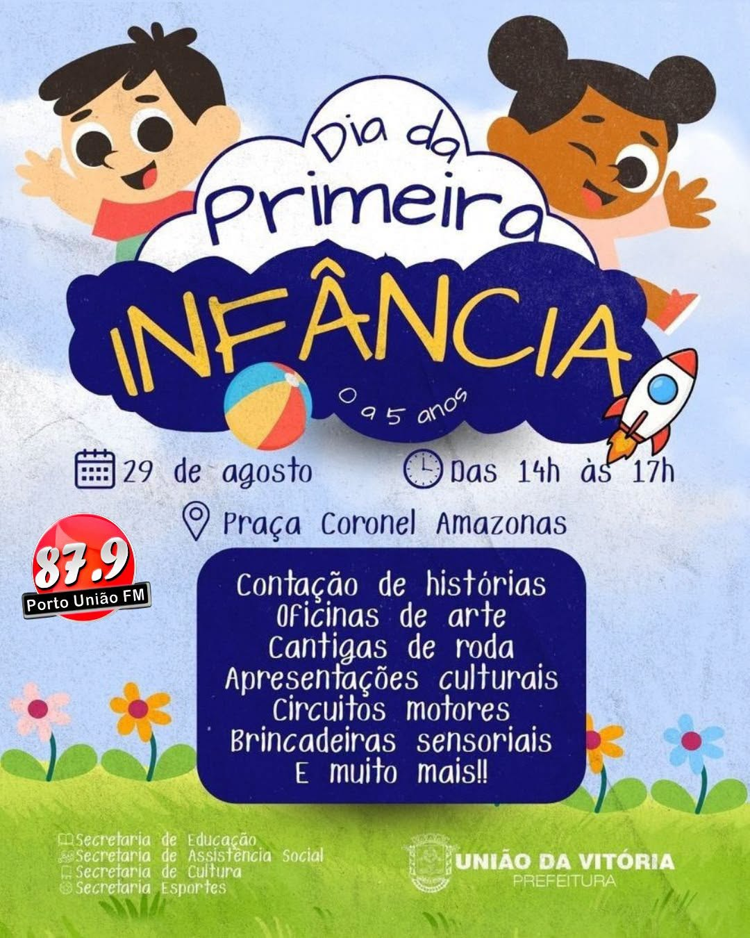 União da Vitória promove Dia da Primeira Infância com programação gratuita para crianças