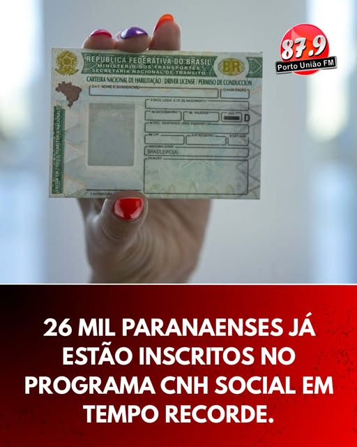 ​Mais de 26 mil paranaenses se inscrevem na primeira semana do CNH Social