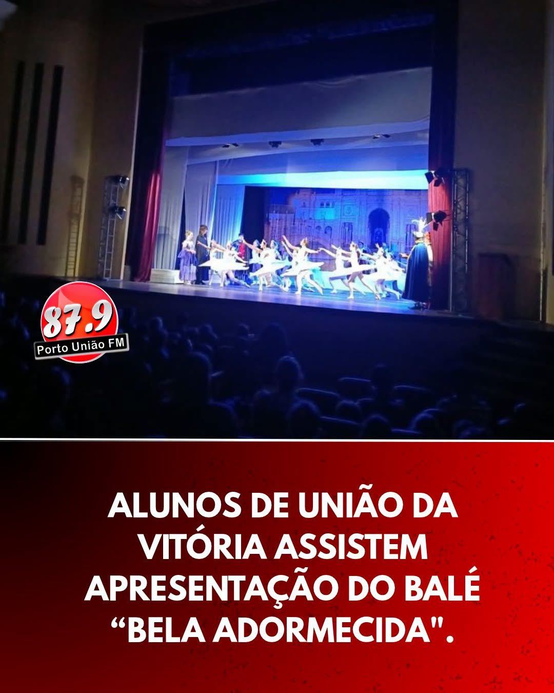 Alunos da rede municipal de União da Vitória assistem ao espetáculo de balé “Bela Adormecida”