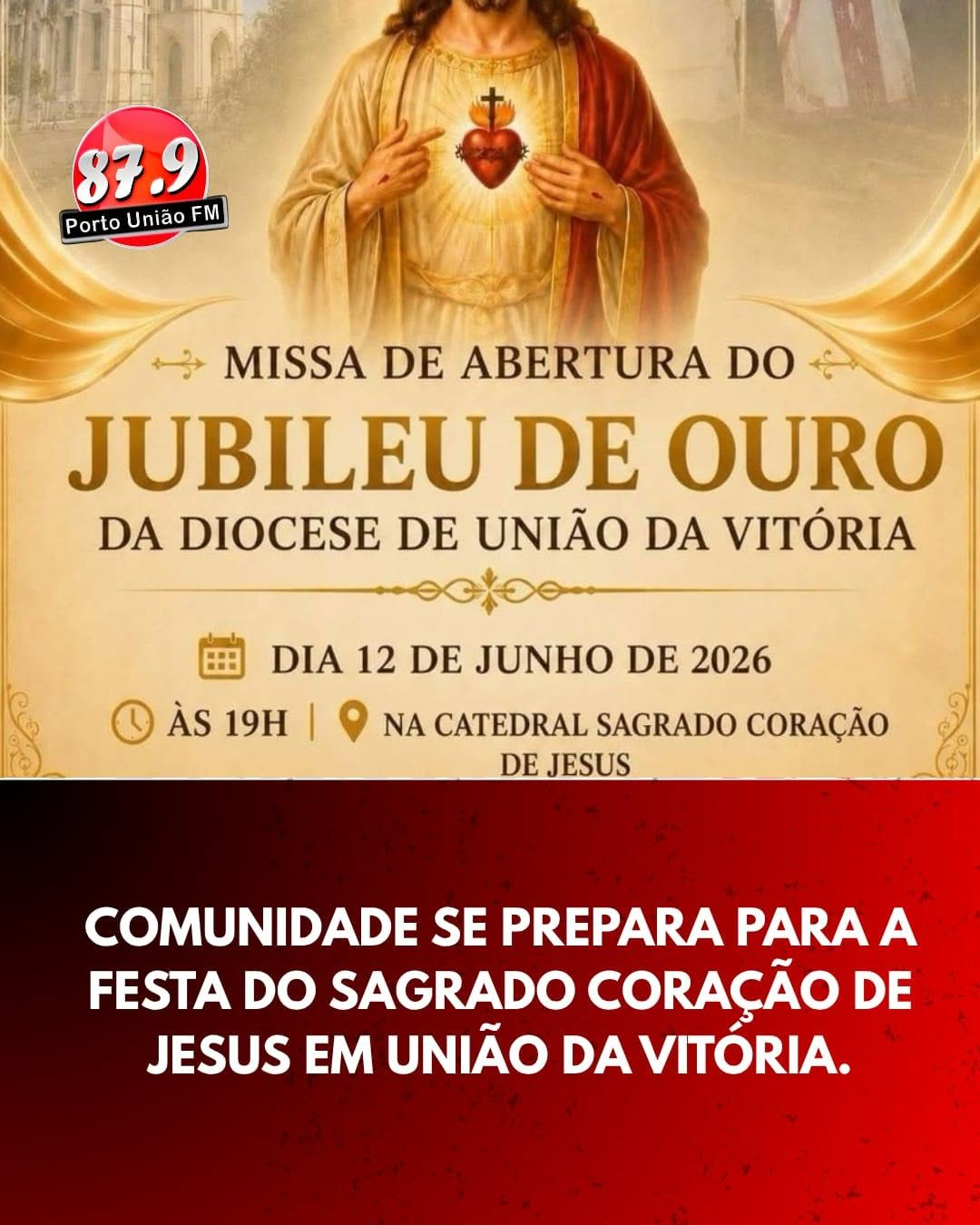 Festa do Sagrado Coração de Jesus terá programação religiosa e atrações para toda a família em União da Vitória