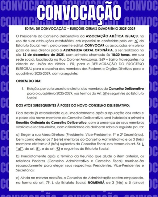 ELEIÇÕES NO IGUAÇU