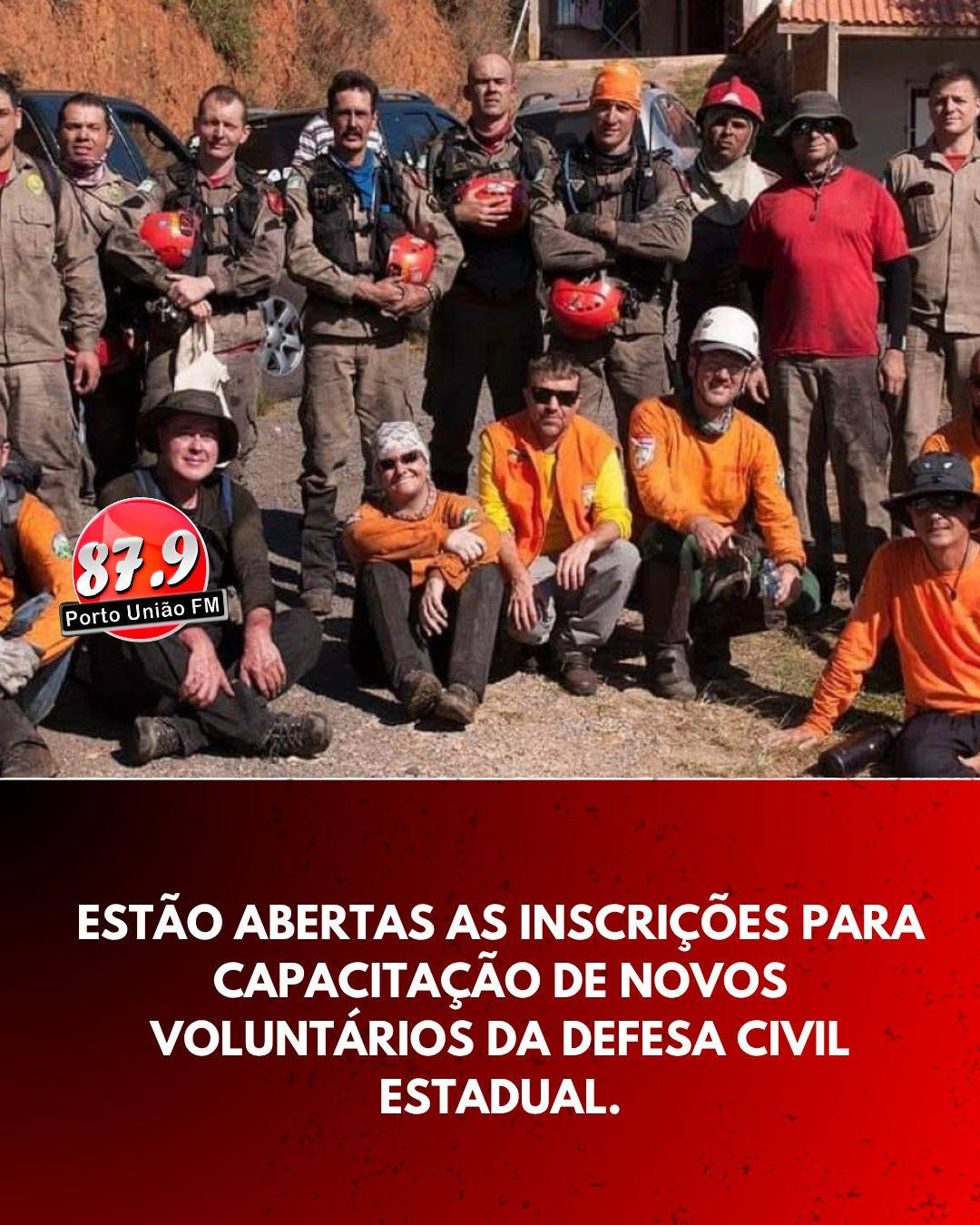 Estão abertas as inscrições para a capacitação de novos voluntários da Defesa Civil Estadual do Paraná.