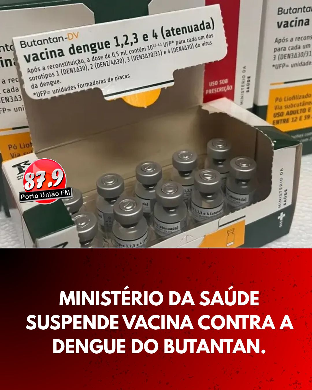 O Ministério da Saúde anunciou nesta segunda-feira (8) a suspensão temporária da aplicação da vacina contra a dengue desenvolvida pelo Instituto Butantan.