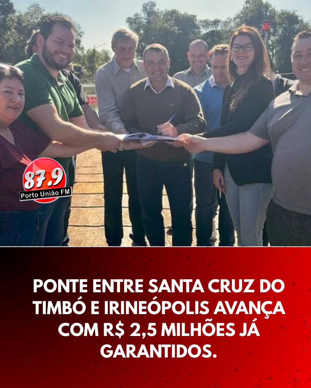 ​Porto União garante R$ 2,5 milhões e inicia processo para construção da ponte entre Santa Cruz do Timbó e Vila Nova