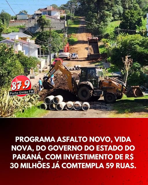O município de União da Vitória iniciou uma nova etapa de investimentos em infraestrutura urbana com a pavimentação de 59 ruas distribuídas em diferentes bairros