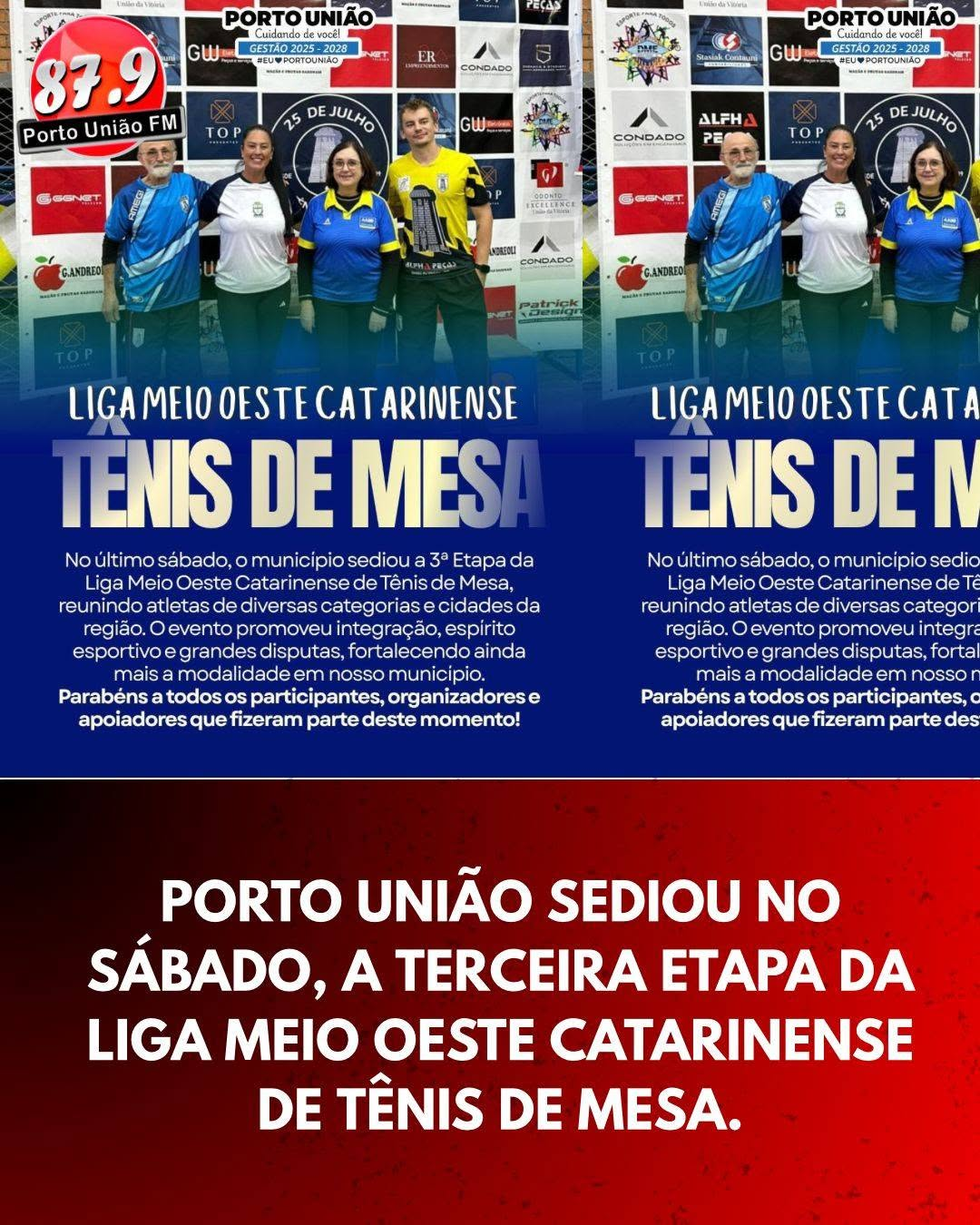Porto União sediou no sábado, a terceira etapa da Liga Meio Oeste Catarinense de Tênis de Mesa.