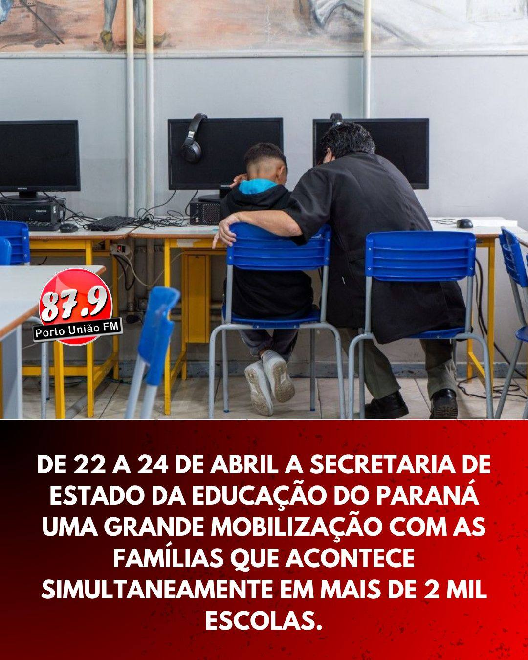 A Secretaria de Estado da Educação do Paraná promove, entre os dias 22 e 24 de abril, uma mobilização inédita em toda a rede estadual de ensino do Paraná