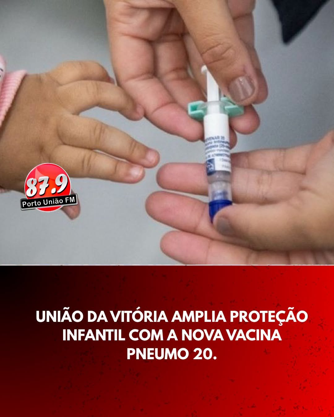 União da Vitória disponibiliza vacina Pneumo 20 para crianças de até 5 anos