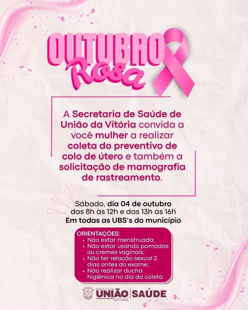 União da Vitória promove Dia D da Saúde da Mulher neste sábado