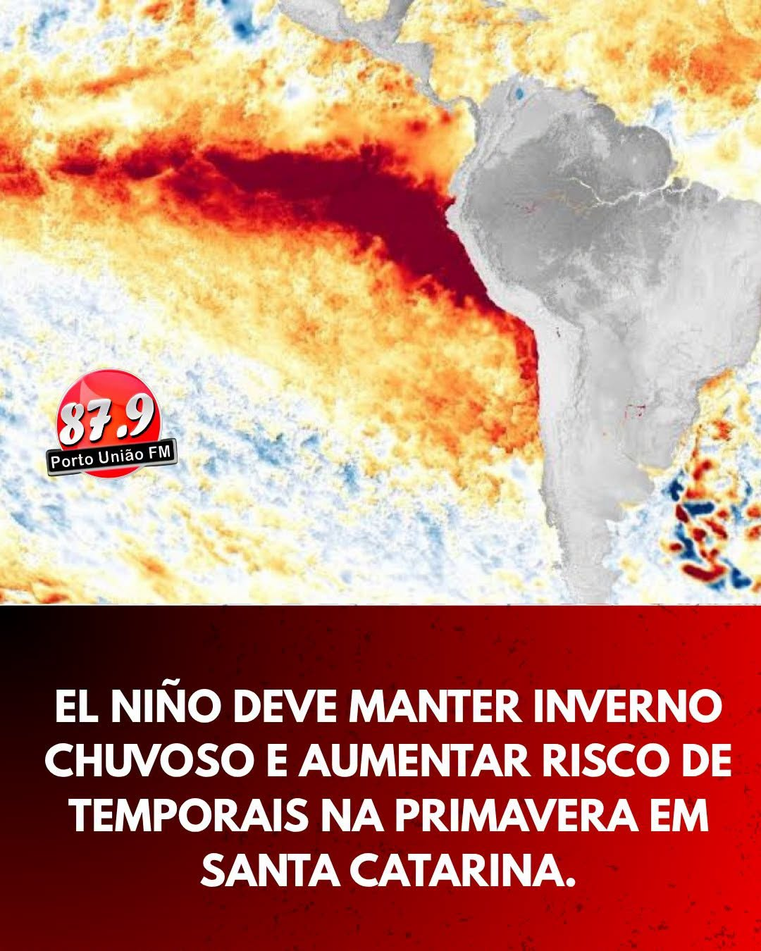 El Niño deve manter inverno chuvoso e aumentar risco de temporais na primavera em Santa Catarina