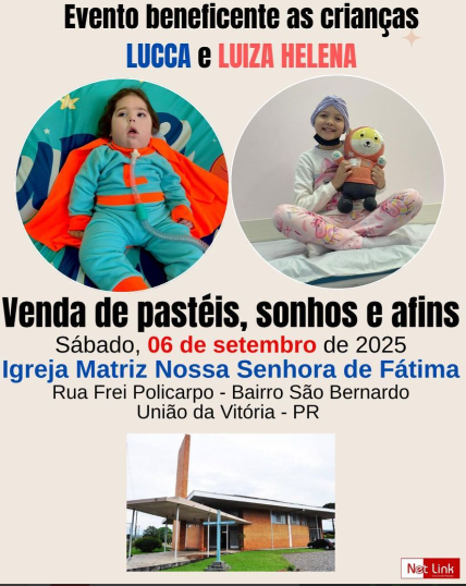 ​Comunidade se mobiliza em ação beneficente para ajudar no tratamento de saúde de Lucca e Luiza Helena