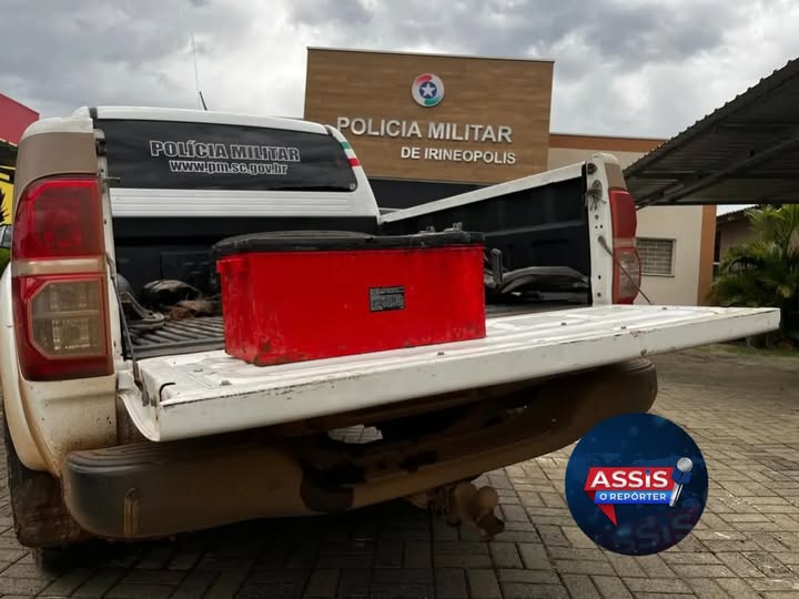 PM RECUPERA BATERIA FURTADA EM IRINEÓPOLIS