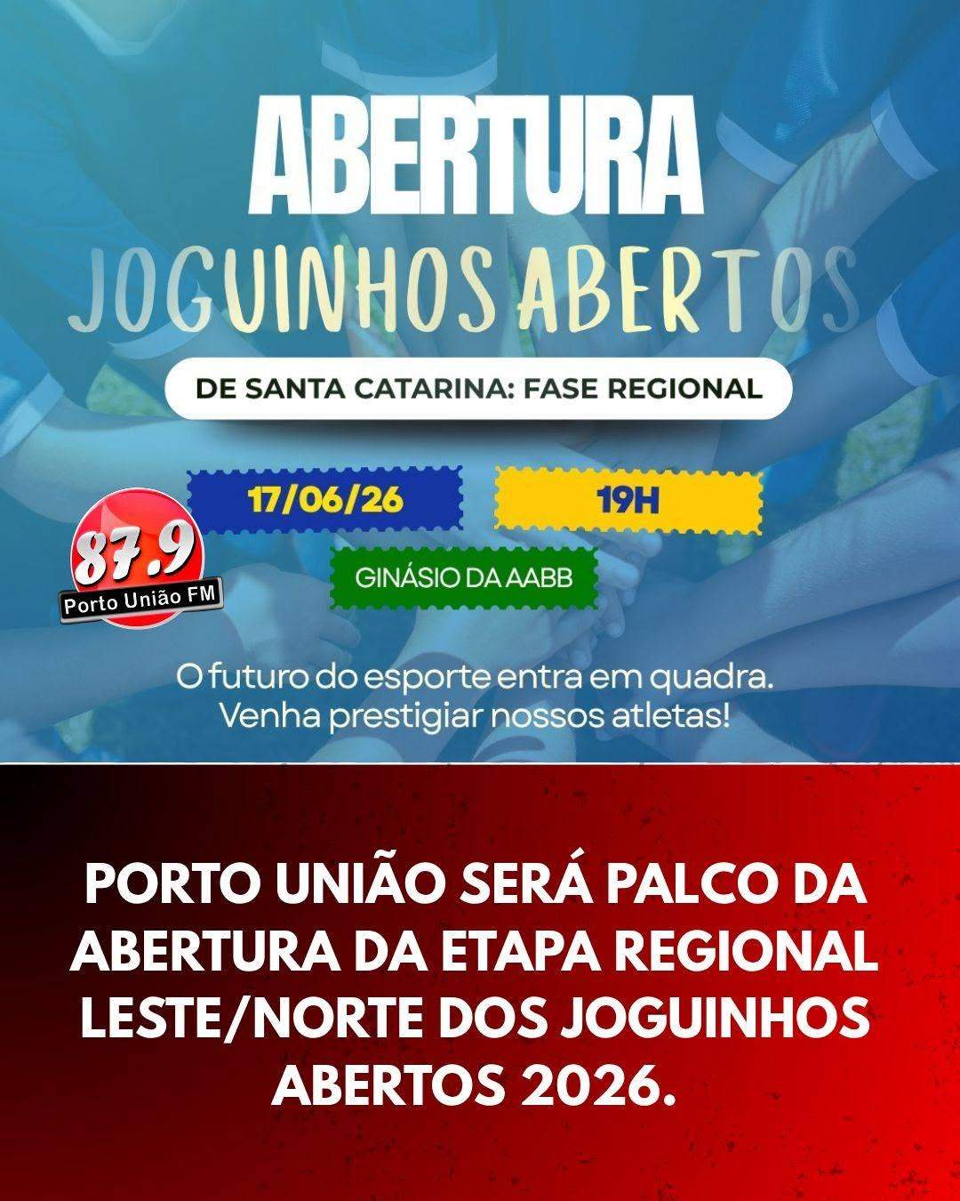 Porto União será palco, no dia 17 de junho, da cerimônia de abertura dos Joguinhos Abertos de Santa Catarina.