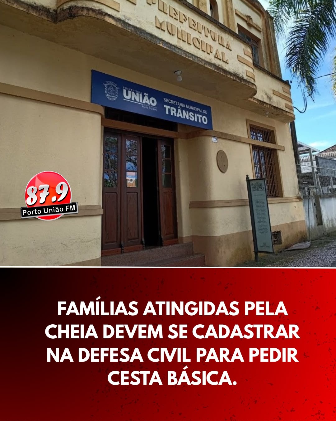 Famílias que foram atingidas por enchentes devem se cadastrar na defesa civil para pedir Cesta Básica